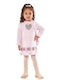 Evita Kids Dress Set with Accessories Long Sleeve Pink