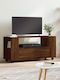 Particle Board Wheeled TV Furniture with Drawers Walnut L102xW34.5xH43cm