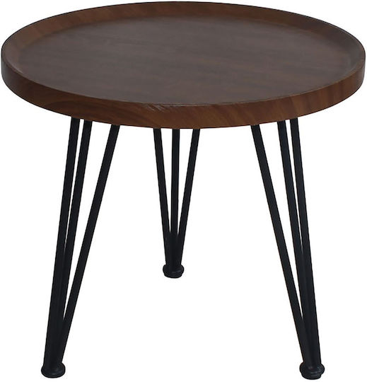 Rundes Beistelltisch Matrix Holzbraun M50xL50xH46cm EM9602,2