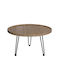 Round Central Coffee Table Matrix Wooden Beige W76xL76xH45cm EM963,1