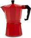 Nava Stovetop Espresso Pot 6 Cups Red
