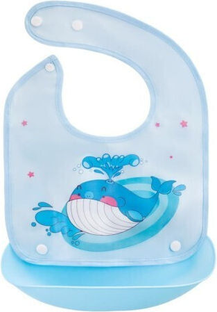 Bocioland Bib Fabric with Pocket Light Blue