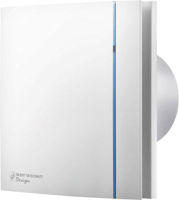 S&P Silent Design 100 CZ Επιτοίχιος Εξαεριστήρας Μπάνιου 100mm Λευκός