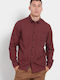 Long-sleeved Cotton Shirt Checked Burgundy