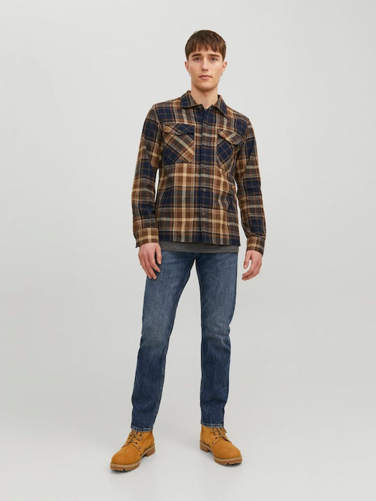 Jack & Jones Men's Shirt Long Sleeve Checked Otter