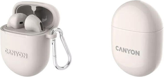 Canyon In-ear Bluetooth Handsfree Căști cu Carcasă de Încărcare Bej