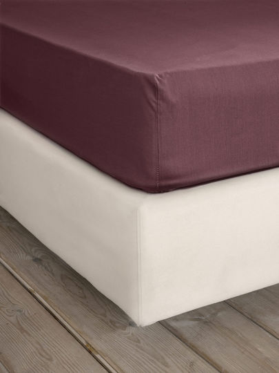 Nima Bettlaken Semi-Doppel mit Gummiband 120x200+32cm. Unicolors Deep Bordeaux