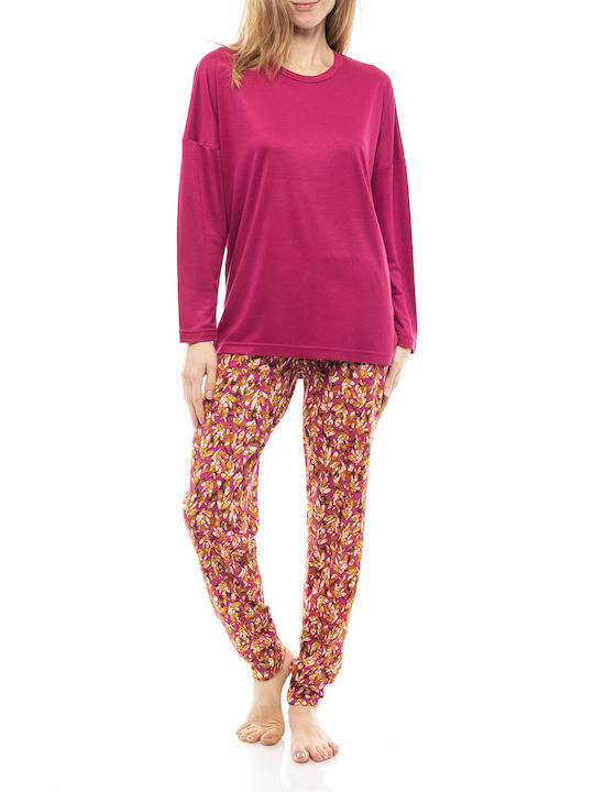 Pink Label De iarnă Pantaloni Pijamale pentru Femei Roz