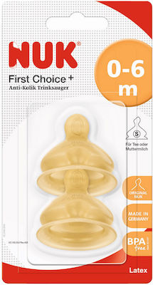 Nuk First Choice+ Rubber Baby Bottle Teats Medium Flow 2pcs