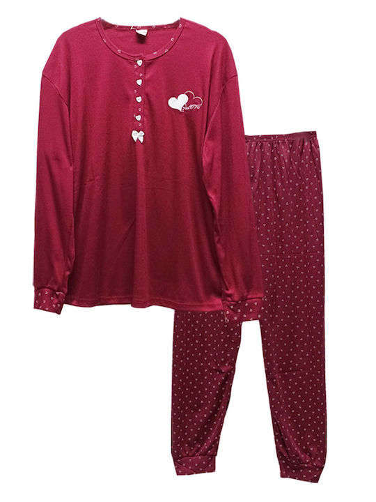 Cootaiya De iarnă Set Pijamale pentru Femei Burgundy