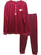 Cootaiya Winter Damen Pyjama-Set Burgundisch