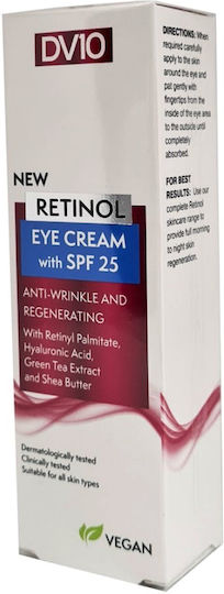 Derma V10 Eye Moisturiser for Anti-Wrinkle and Moisturizing with 25SPF 25ml