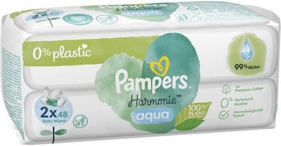 Pampers Harmonie Aqua Baby Wipes without Alcohol 2x48pcs