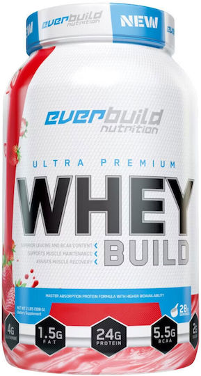 Everbuild Nutriton Ultra Premium Whey Build Protein Molke mit Geschmack Erdbeer-Bananen-Smoothie 908gr
