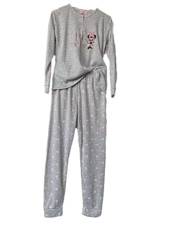Sweet Secret Winter Damen Pyjama-Set Baumwolle Gray 50535