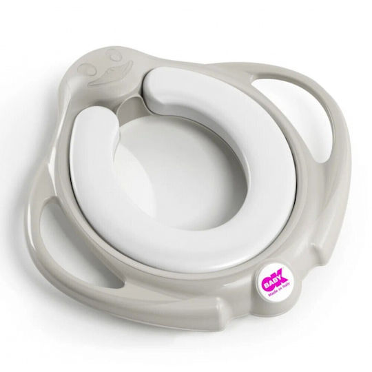 OK Baby Kleinkinder-Toilettensitz Pinguo Grau mit Griffen & Mit abnehmbarem Kissen