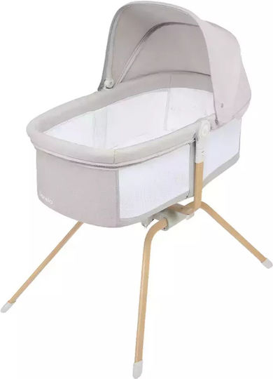 Lionelo Λίκνο Malin με Στρώμα και Ρόδες Beige Sand
