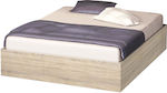 High Bed Base Queen Size made of Wood Sonoma 160x200cm.