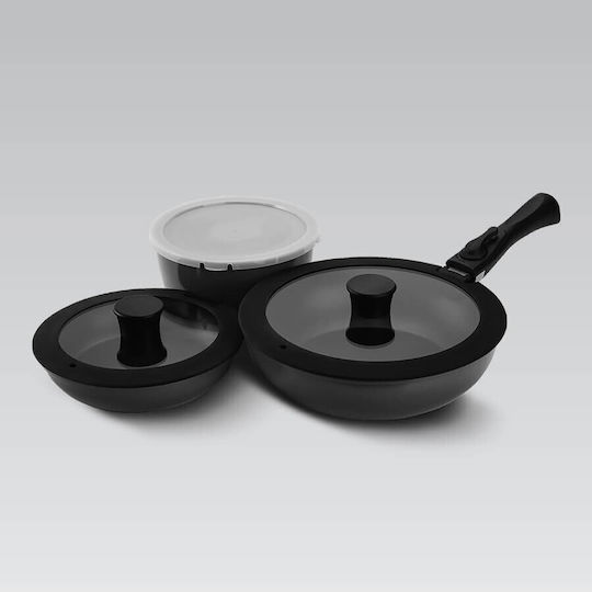 Maestro Maestro Töpfe Set aus Aluminium Schwarz mit Keramik Innenbeschichtung 3-teilig