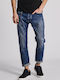 Nollan Pantaloni De Blugi Pentru Bărbați Elastici Cu Fit Slim Tapered Albastru