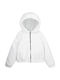 Kids' Fur Short with Hood Ecru