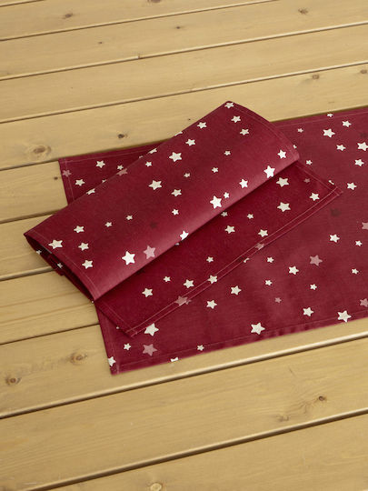 Nima Christmas Star Σουπλά Υφασμάτινο Πράσινο 35x35cm 2τμχ