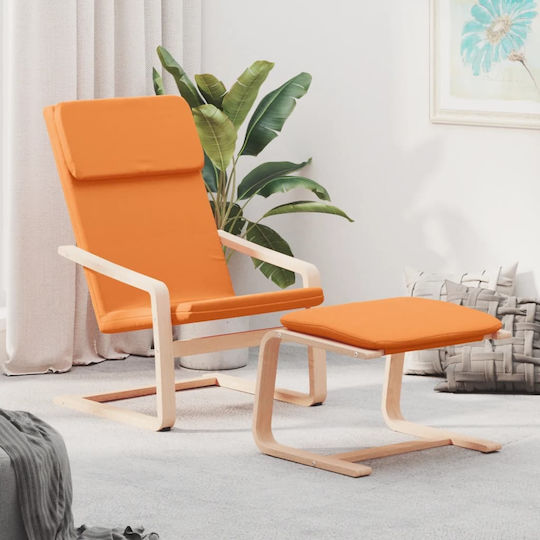 Πολυθρόνα με Υποπόδιο Πορτοκαλί 59x82x98cm