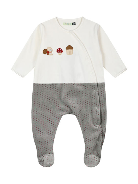 Energiers Baby Bodysuit Long-Sleeved Velvet Gray