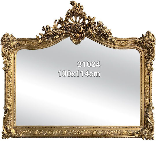 Besty Decor 31024 Oglindă De Perete Arcuită Auriu 100x114cm