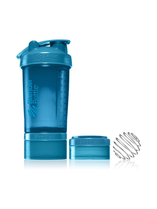 Blender Bottle Plastic Protein Shaker 650ml Blue