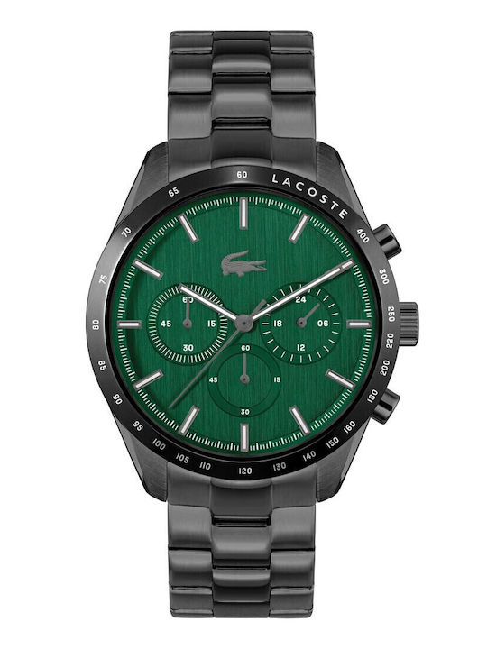 Lacoste Boston Ανδρικό Ρολόι Χρονογράφος Μπαταρίας με Μαύρο Μεταλλικό Μπρασελέ
