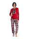 Rachel Winter Damen Vlies Pyjama-Oberteil Rot