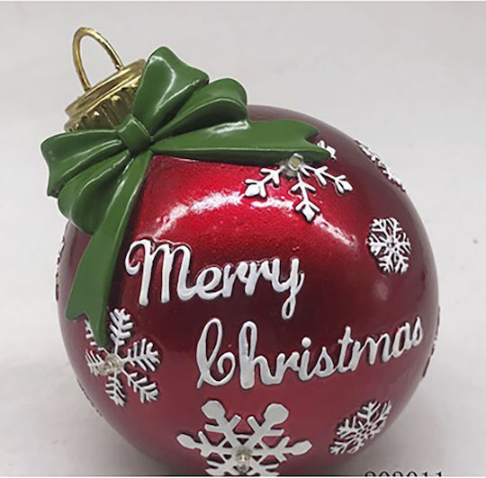 Iliadis Illuminated Christmas Plastic Figure Ball Red Height 13cm Merry Christmas
