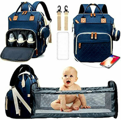 Queen Mother Diaper/Crib Backpack Navy Blue