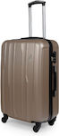 Cardinal 2012 Medium Travel Suitcase Hard Champagne with 4 Wheels Height 60cm.