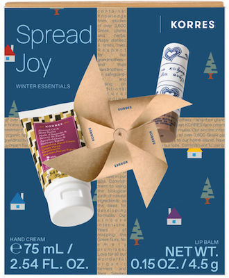 Korres Spread Joy Winter Essentials Set Îngrijire pentru Hidratare cu Cremă de mâini & Balsam de buze