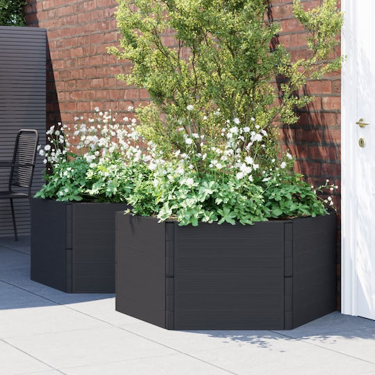 vidaXL Garden Set 2 Planters Plastic Gray