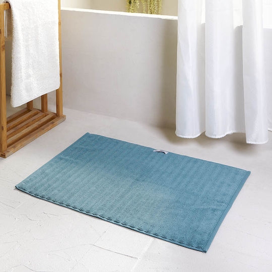 Fieldcrest Бански килим Памук Правоъгълена Зелено синьо 50x70бр