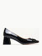 Troll Heels in Patent Leather with Strap Black