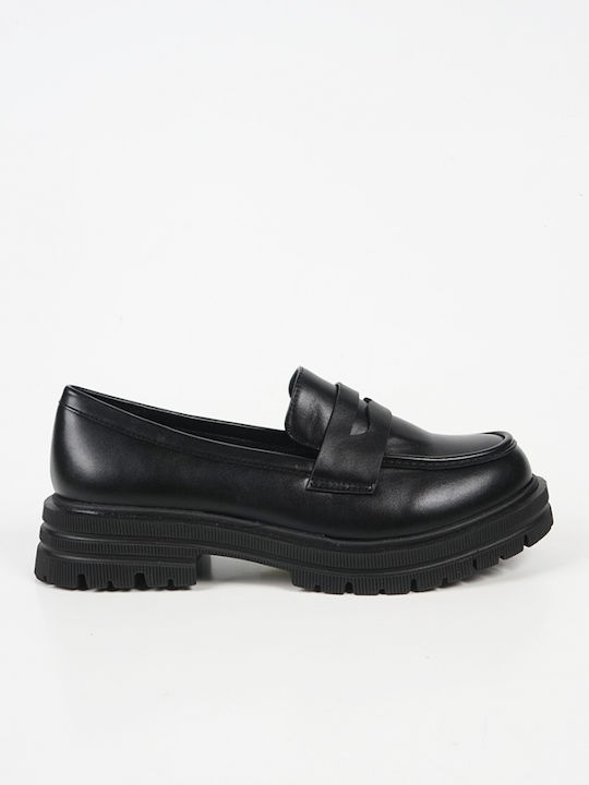Patent Leather Women's Loafers in Black Color