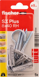 fischer Sx Ούπα Πλαστικό 8x40mm 5τμχ