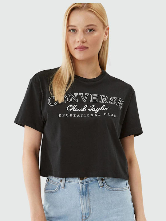Converse Chuck Taylor Γυναικείο Crop T-shirt Μαύρο
