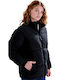 Kurz Damen Puffer Jacke Schwarz