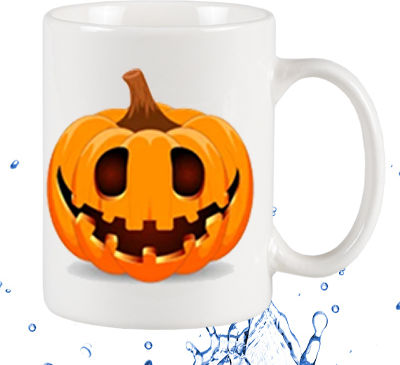 Kürbis Becher aus Porzellan Weiß 295ml