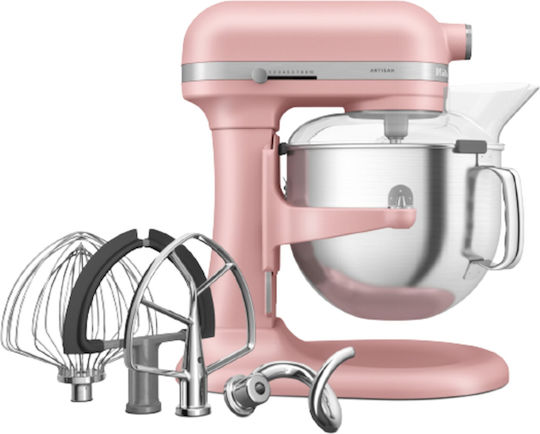 Artisan Stand Mixer 375W with Stainless Bowl 6.6lt Dried Rose