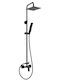 Ferro Adjustable Shower Column with Mixer Black