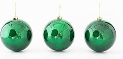 Eurolamp Weihnachtshänger Kugel Ornament Plastik Grün Set 3Stück