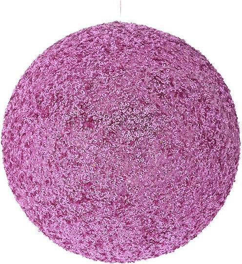 Glitter Μπάλα Μεγάλη Πλαστική Ροζ 25cm με Χρυσόσκονη