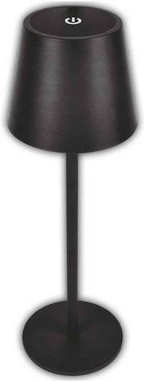 Adeleq Metal Table Lamp LED with Black Shade and Base
