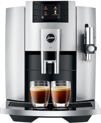 Jura E8 1450W Druck 15bar für Cappuccino mit Mühle Moonlight Silver